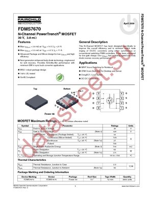 FDMS7670 datasheet  